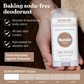 Stick de déodorant sans aluminium HUMBLE SIMPLE AND TRUE. ouvert