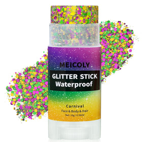 Stick de paillettes MEICOLY or violet vert vue de face