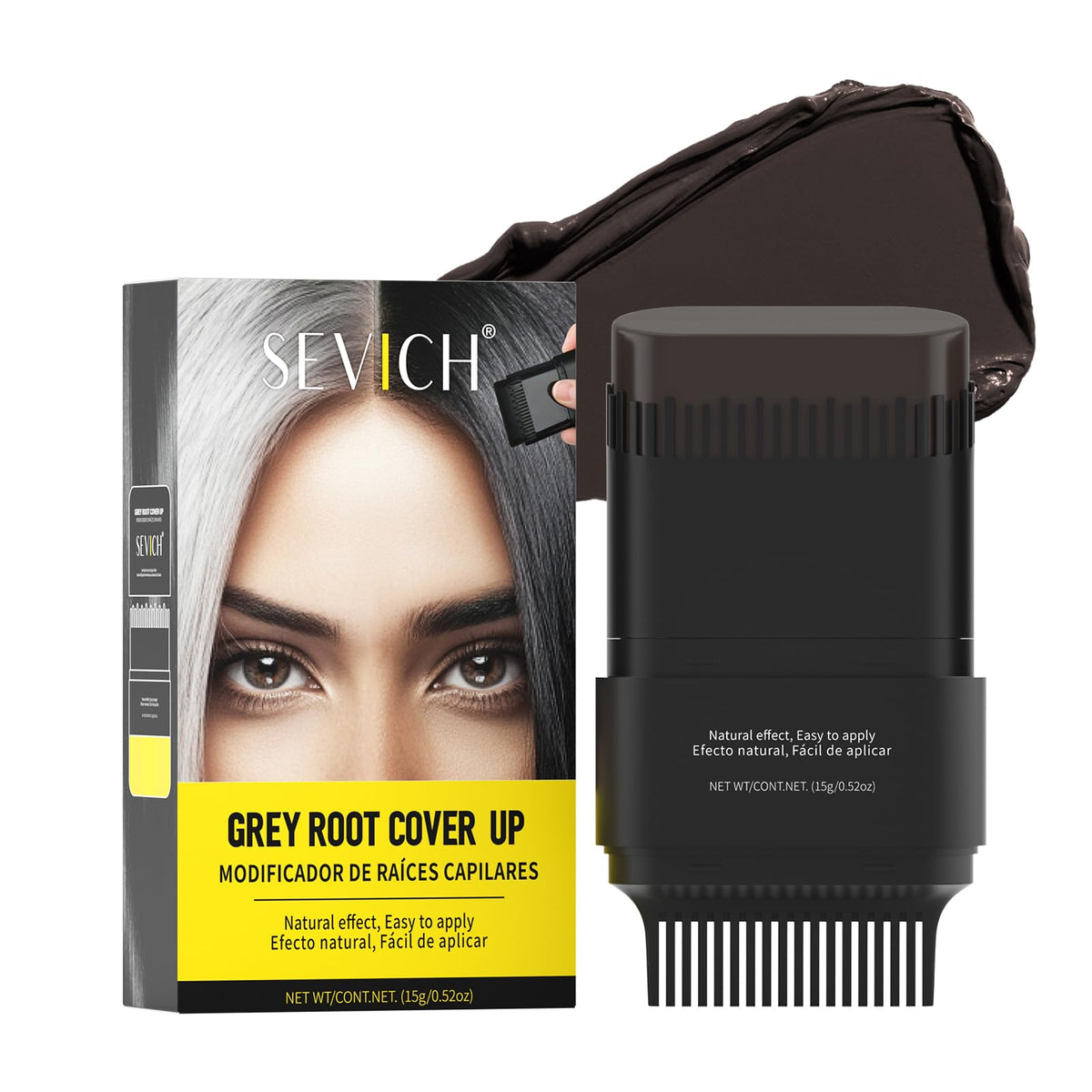Stick de Retouche Racines SEVICH vue de face avec une couleur brun foncé