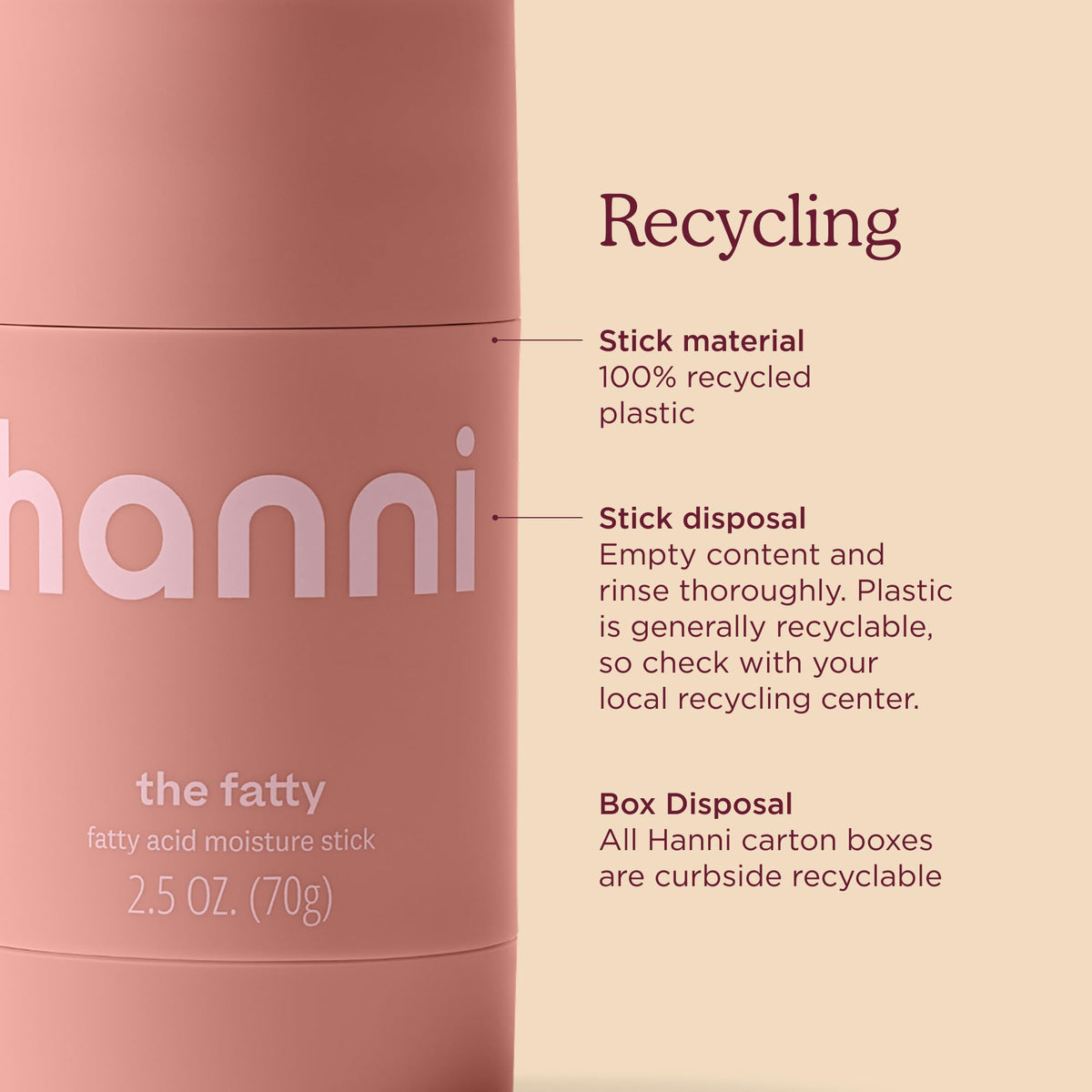 Stick HANNI The Fatty avec des ingrédients naturels en arrière-plan