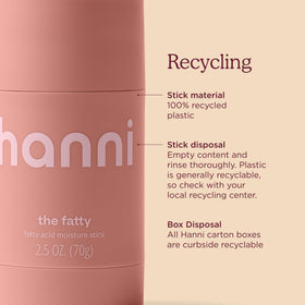 Stick HANNI The Fatty avec des ingrédients naturels en arrière-plan