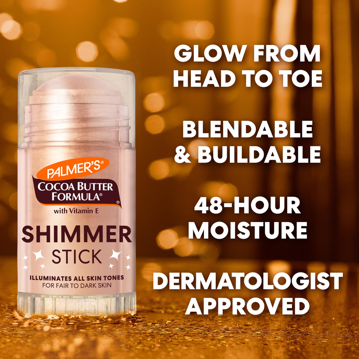 Stick Shimmer Palmer's sur fond blanc, détail du produit