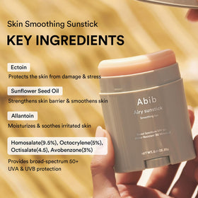 Stick solaire Abib Airy Sunstick SPF50+ ouvert, vue du produit