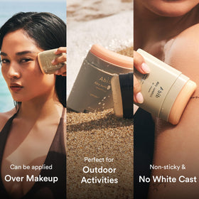 Stick solaire Abib Airy Sunstick SPF50+ près de produits de beauté