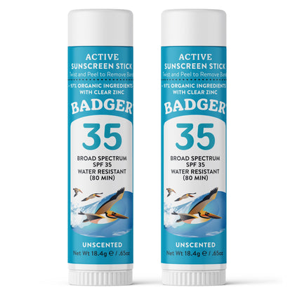 Stick solaire minéral Badger SPF 35 vue de face