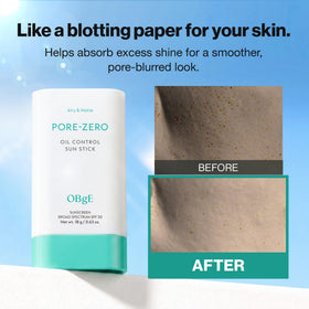 Stick solaire OBgE Pore Zero SPF 50 dans un sac à main