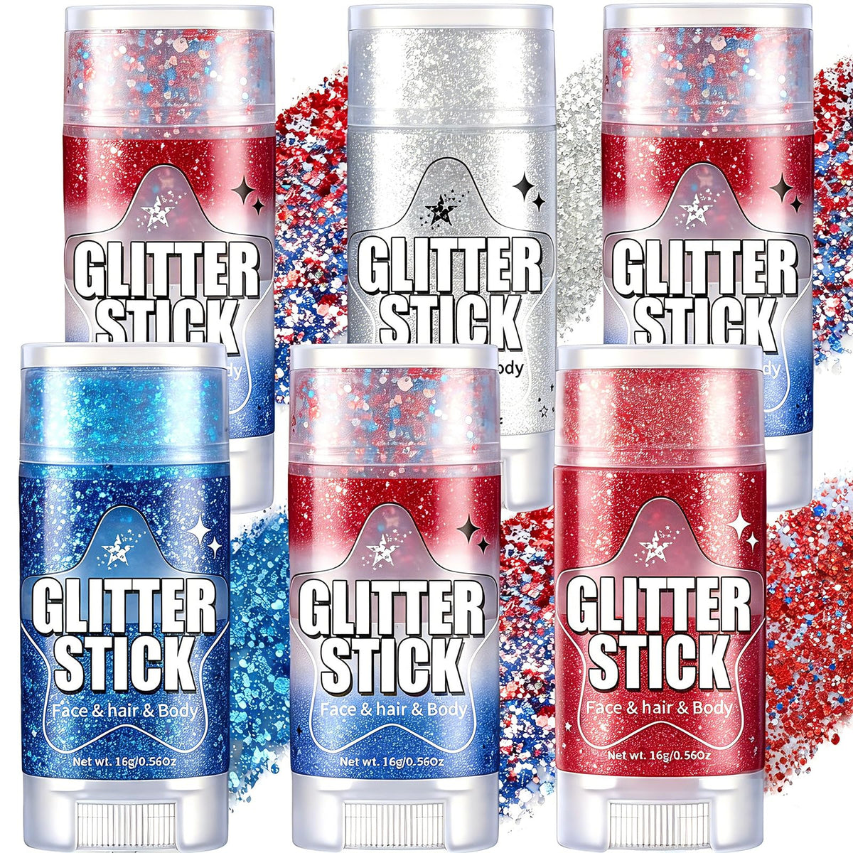 Stickers paillettes AROIC 6Pcs avec différentes couleurs