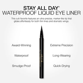 stila Eyeliner Liquide Waterproof 9g texture fluide sur la main
