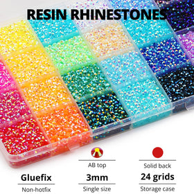 Strass en résine à dos plat de 3 mm SS10 avec éclat