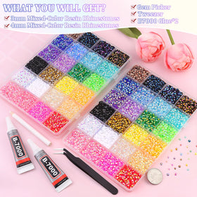 Strass en résine de 3 mm et 4 mm avec différents coloris