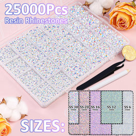 Strass en résine de différentes tailles et couleurs