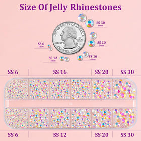 Strass en résine de différentes tailles et formes