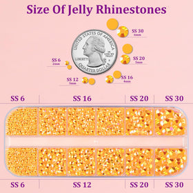 Strass en résine jelly TINKRSTUFF de différentes tailles dans la boîte