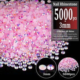 Strass en résine rose AB de 3mm avec pince et crayon de prise
