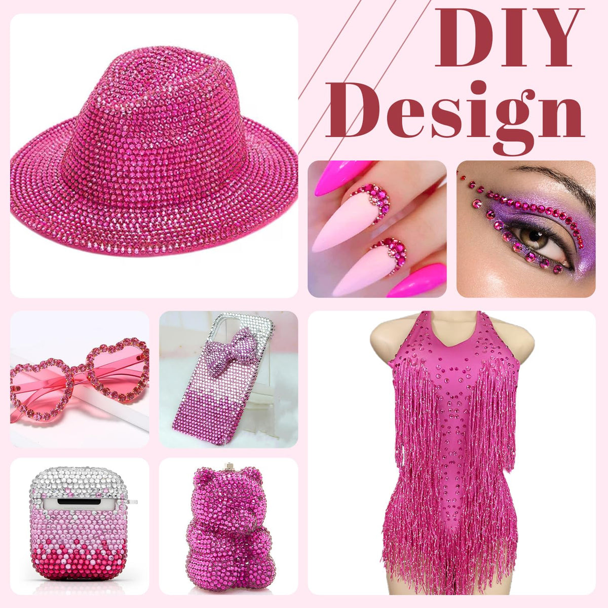 Strass en résine sur des accessoires de mode
