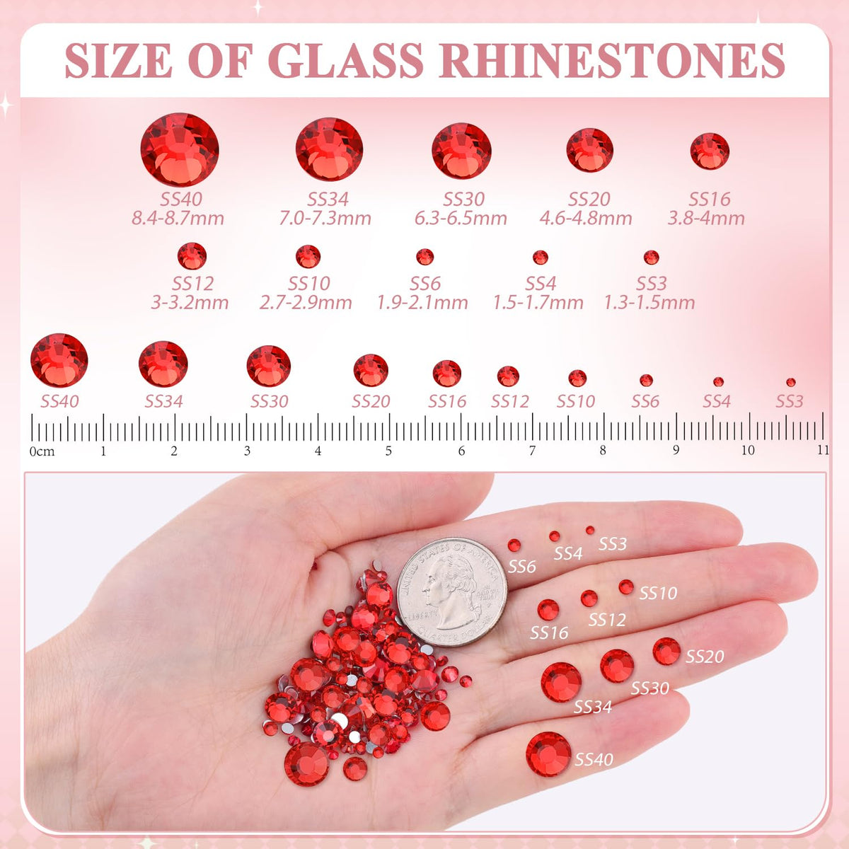 Strass en verre BELLEBOOST sur une surface de travail