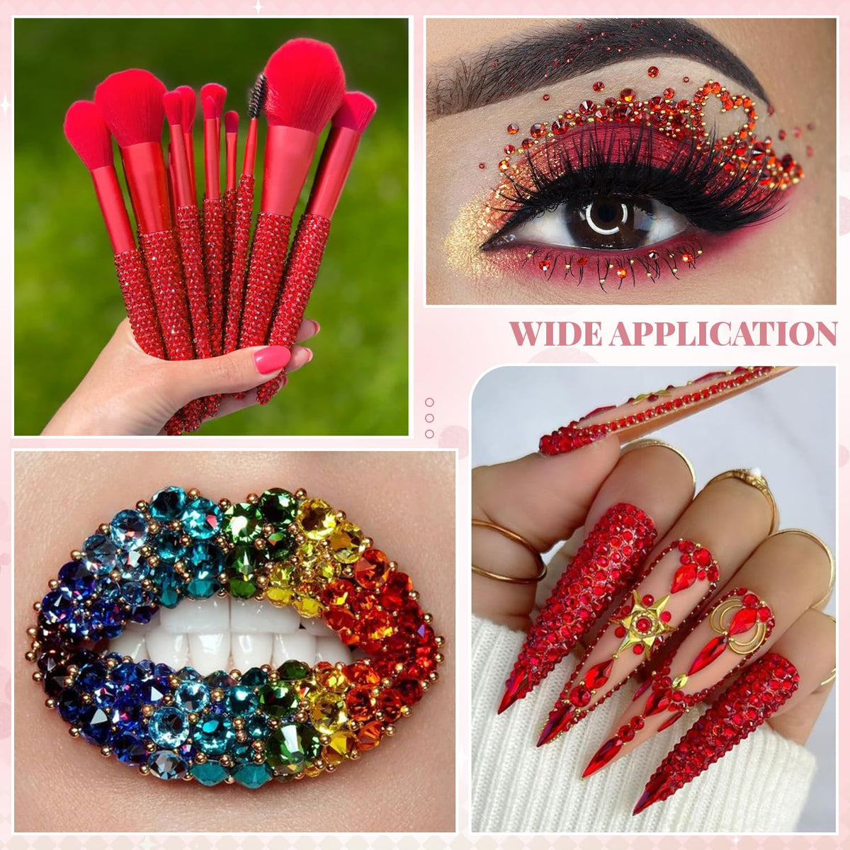 Strass en verre cristal Rouge clair BELLEBOOST en gros plan