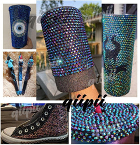 Strass résine bleu AB 3mm pour accessoires de mode