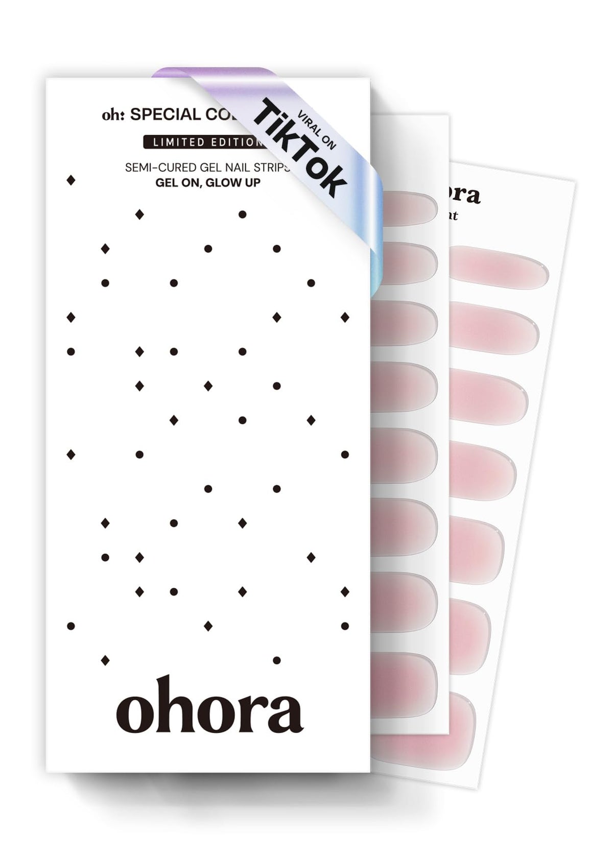 Strips de Vernis à Ongles Semi-Curé ohora rose avec accessoires