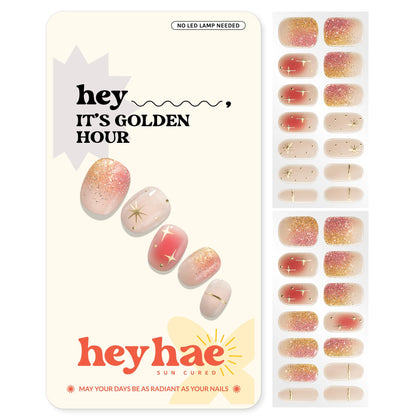 Strips de vernis semi-curé heyhae Éclat Doré vue de face