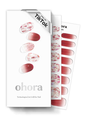 Strips de vernis semi-curé ohora rouge, emballage avant