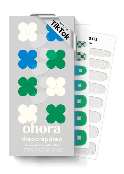 Strips en Gel Semi-Curé ohora N Lucky Drop Clover - boîte avec 30 autocollants