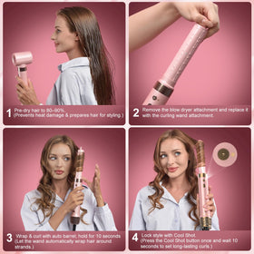 Styler Air StyleVibe avec un fini lisse sur cheveux longs