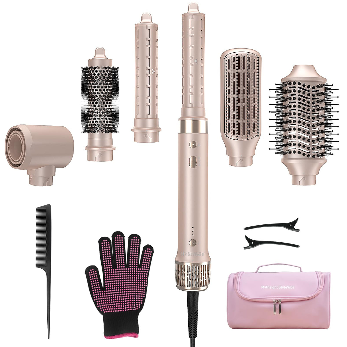 StyleVibe Styler 6-en-1 vue de face avec embouts interchangeables