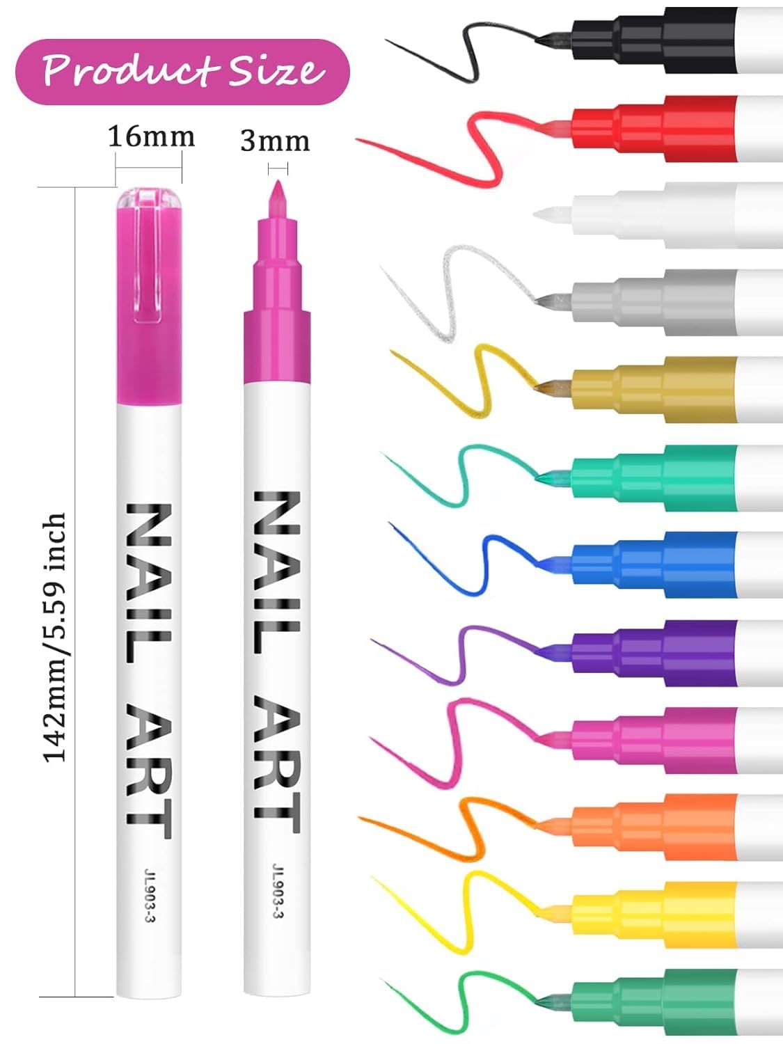 Stylo Nail Art Kalolary en action sur des ongles