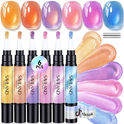 Stylo vernis gel SAVILAND 3-en-1 couleur caramel
