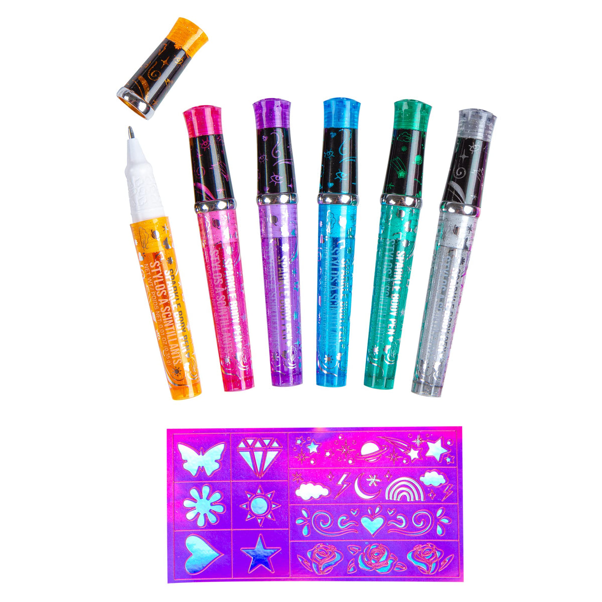 Stylos à encre pour tatouages éphémères en couleur