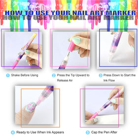 Stylos de nail art AOKELEON avec pointe fine de 0,5 mm