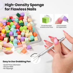 Stylos de nail art avec éponges à ongles en couleur
