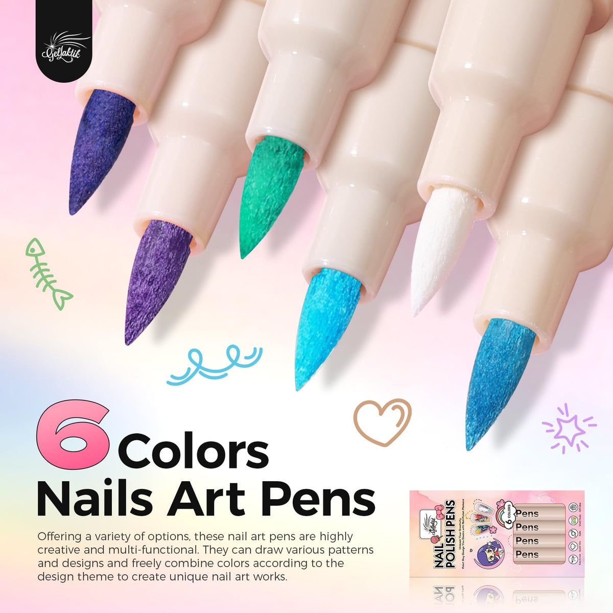 Stylos de nail art GELLAKTIK 0,7mm détail de la pointe