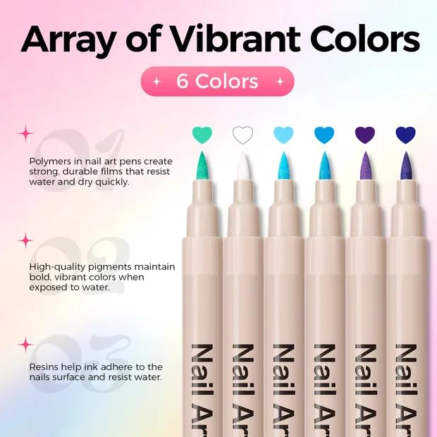 Stylos GELLAKTIK avec motifs de nail art réalisés
