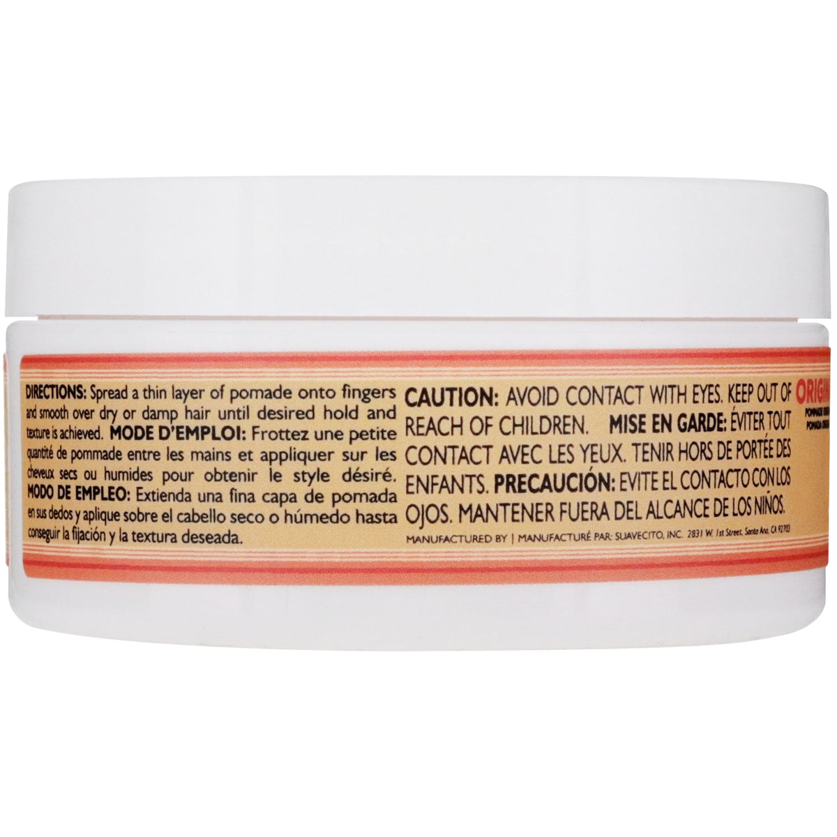 Suavecita Pomade 2,3 oz avec des cheveux stylisés en vagues