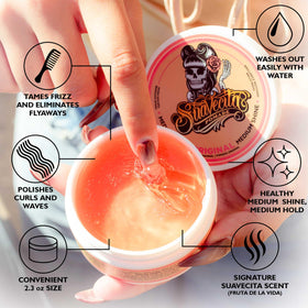 Suavecita Pomade 2,3 oz ouverte montrant la texture de la pommade