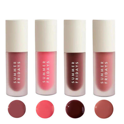 Summer Fridays Dream Lip Oil Set avec quatre teintes dans un packaging élégant