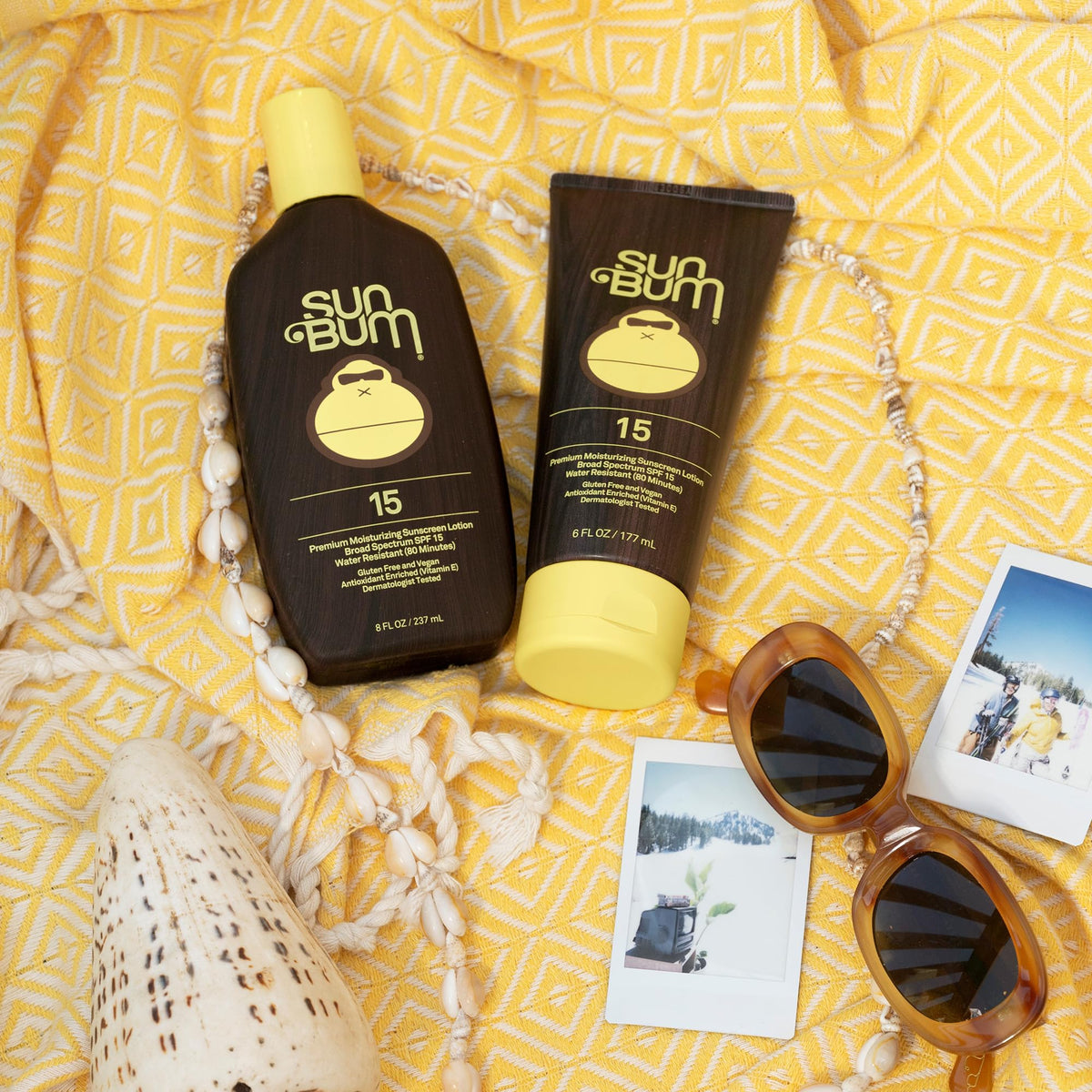 Sun Bum Lotion Solaire SPF 15 240 ml en pleine utilisation