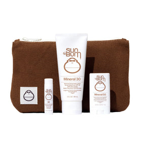 Sun Bum Mineral Road Tripper pack avec lotion SPF 30, stick visage SPF 50 et baume à lèvres SPF 30