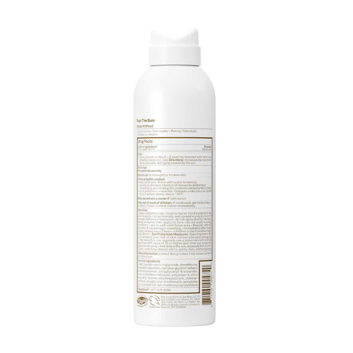 Sun Bum Spray Solaire Minéral SPF 30 - produit en situation sur la plage
