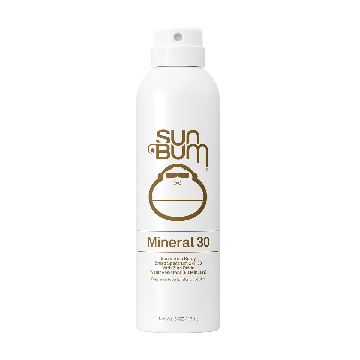 Sun Bum Spray Solaire Minéral SPF 30 - vue avant, bouteille de 6 oz