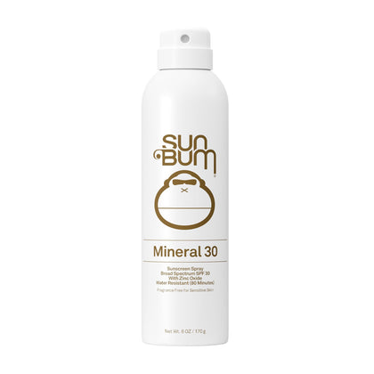 Sun Bum Spray Solaire Minéral SPF 30 - vue avant, bouteille de 6 oz