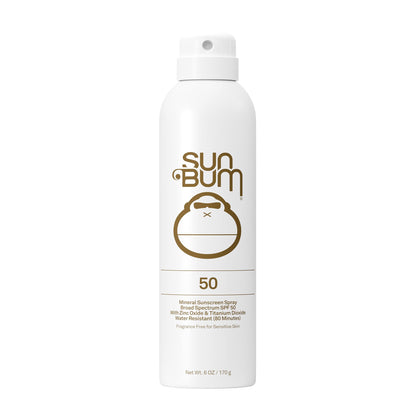 Sun Bum Spray Solaire Minéral SPF 50 modèle avant avec finition mate