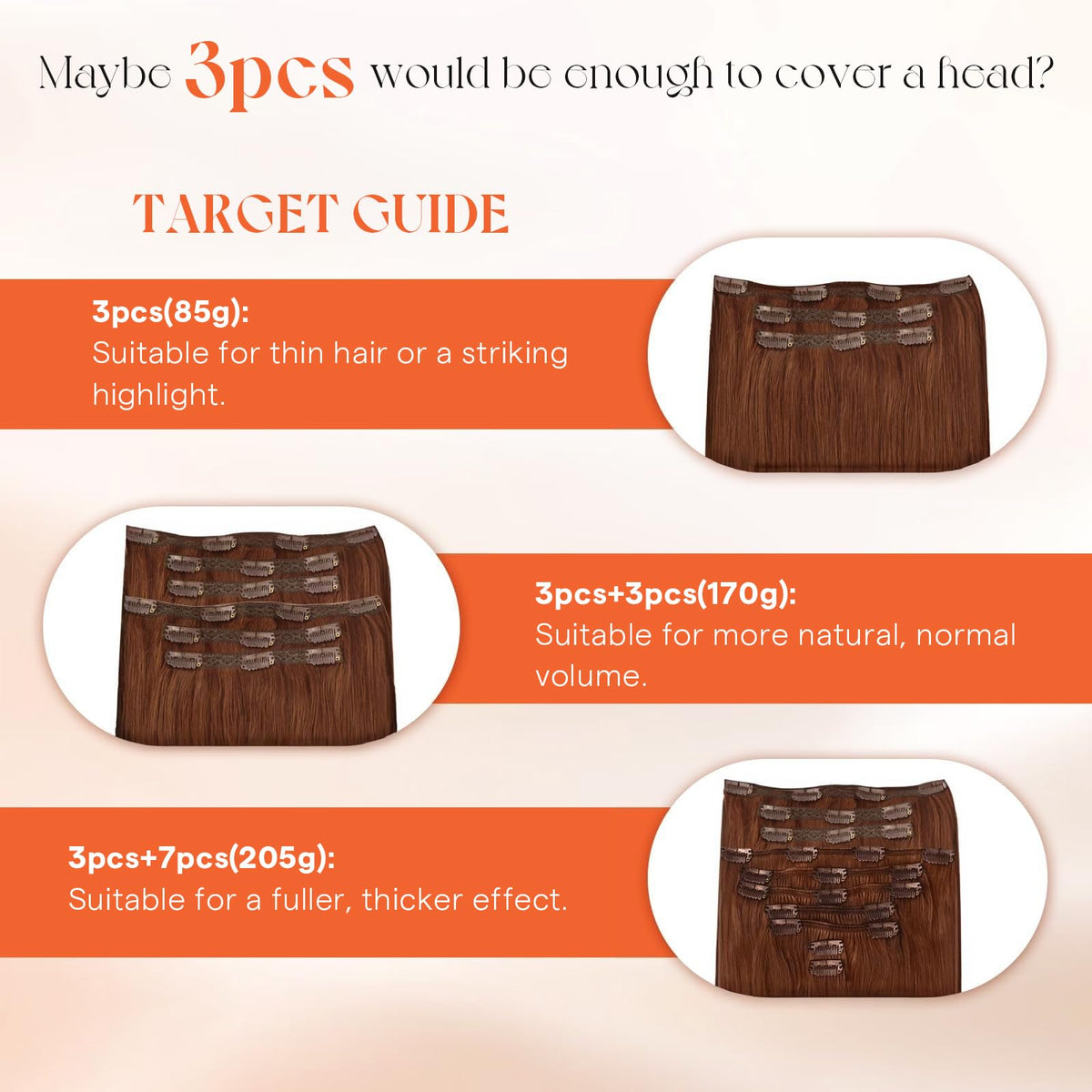 Sunny Hair Extensions Clip-in 14 pouces Cheveux Humains Remy texture lisse