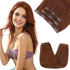Sunny Hair Extensions Clip-in 14 pouces Cheveux Humains Remy vue de face