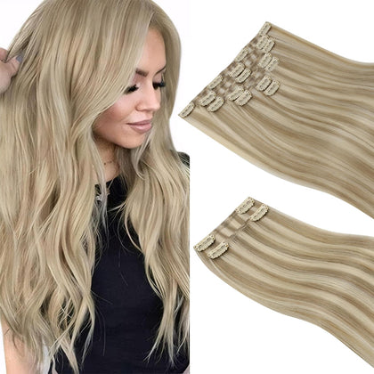 Sunny Hair Extensions Clip-in 170g 18 pouces Blond vue avant