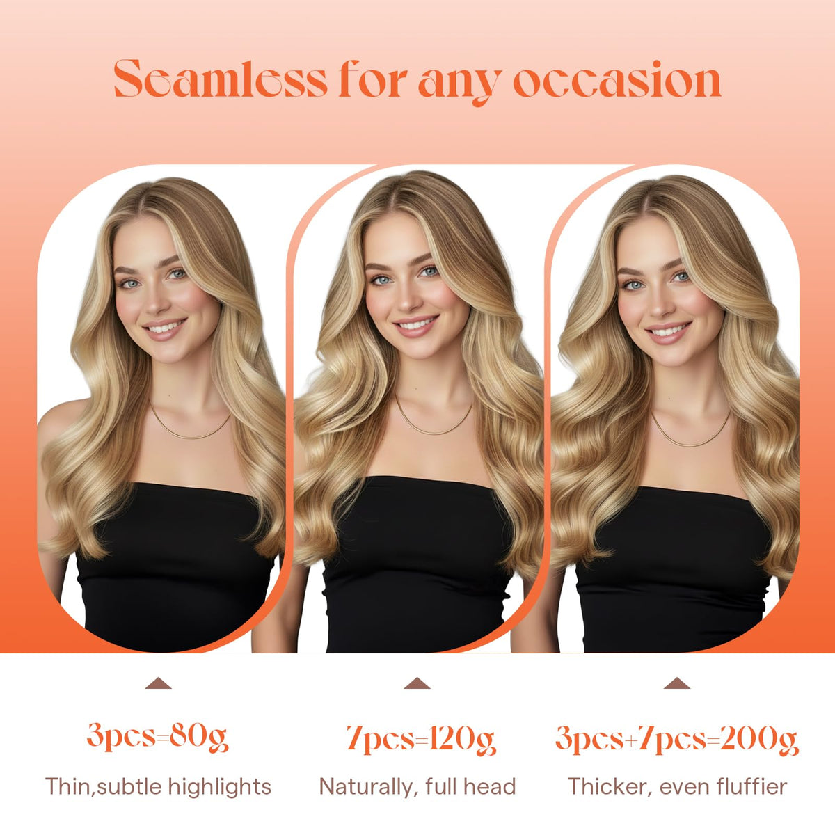 Sunny Hair Extensions Clip-in en Cheveux Humains Blonds en paquet