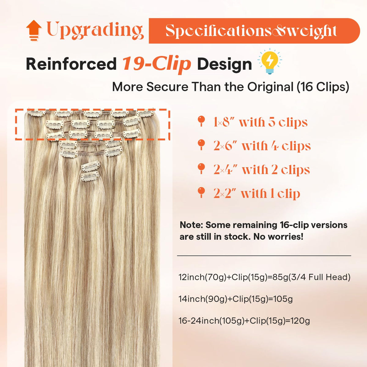 Sunny Hair Extensions Clip-in en Cheveux Humains Blonds vue arrière