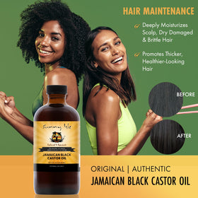 Sunny Isle Huile de Ricin Noir application sur cheveux
